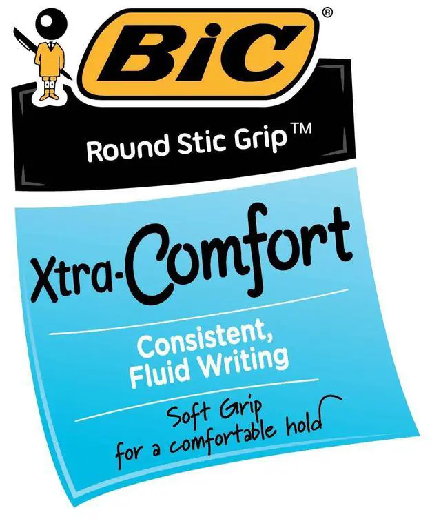Alt view image 3 of 6 - Round Stic Grip Xtra Comfort Ballpoint Pen, Blue Ink, 12-Count