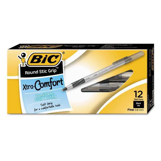 Alt view image 2 of 6 - GSFG11BK Round Stic Grip Xtra Comfort Ballpoint Pen, Black Ink, .8mm, Fine, Dozen