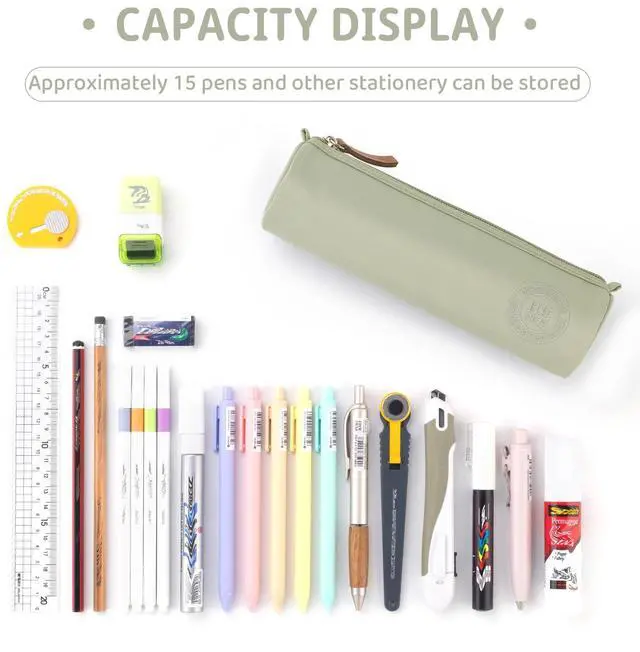 Alt view image 4 of 6 - Small Pencil Case Pencil Pouch Stationery Pen Bag Office Supplies for Girls Women-Green