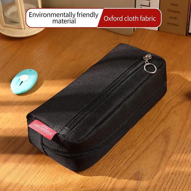 Alt view image 2 of 7 - Big Capacity Pencil Pen Case Office Large Storage Simple Stationery Bag Pouch Holder Box Organizer for Adults - Black