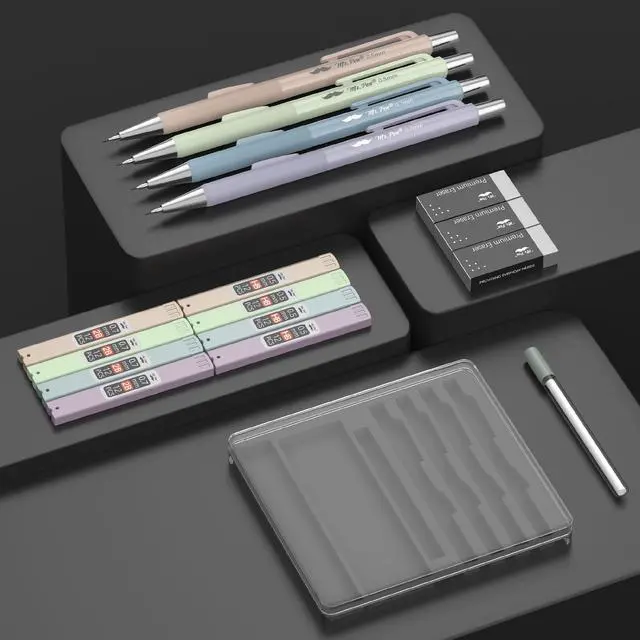 Alt view image 3 of 7 - Pastel Mechanical Pencil Set with Lead Refills & Erasers, 4 Pack