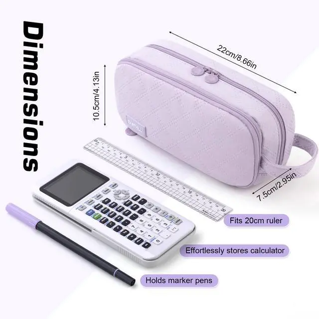 Alt view image 3 of 6 - Large Capacity Pencil Case Cute Pencil Pouch with Handle Stationery Pen Bag for Teen Girls-Purple