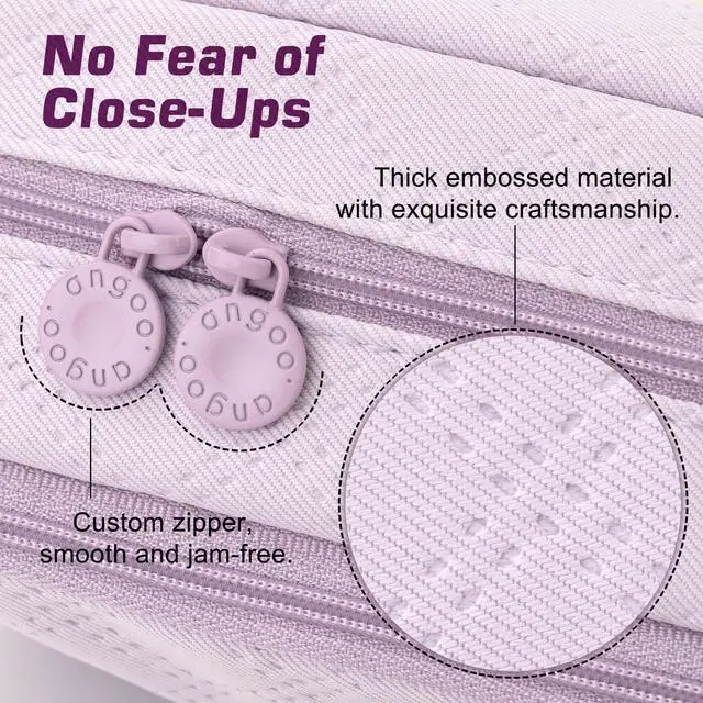 Alt view image 6 of 6 - Large Capacity Pencil Case Cute Pencil Pouch with Handle Stationery Pen Bag for Teen Girls-Purple