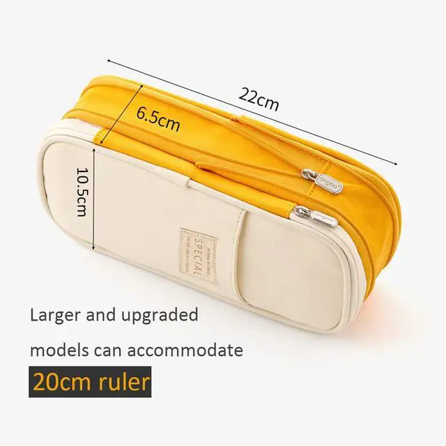 Alt view image 4 of 6 - Big Capacity Pencil Pen Case Office Large Storage High Capacity Bag Pouch Holder Box Organizerfor Office Travel Holder Box(Light Blue)