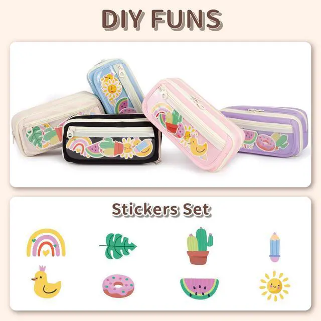 Alt view image 7 of 7 - Large Capacity Pencil Case with Compartments for Girls, Pen Bag for School