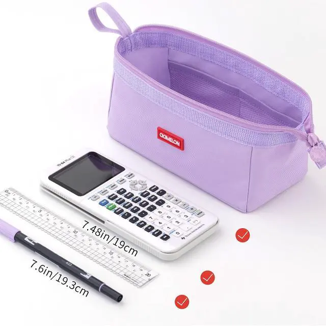 Alt view image 3 of 7 - Pencil Case Large Capacity Pouch Pen Bag for School Teen Girl Boy Men Women (Purple)