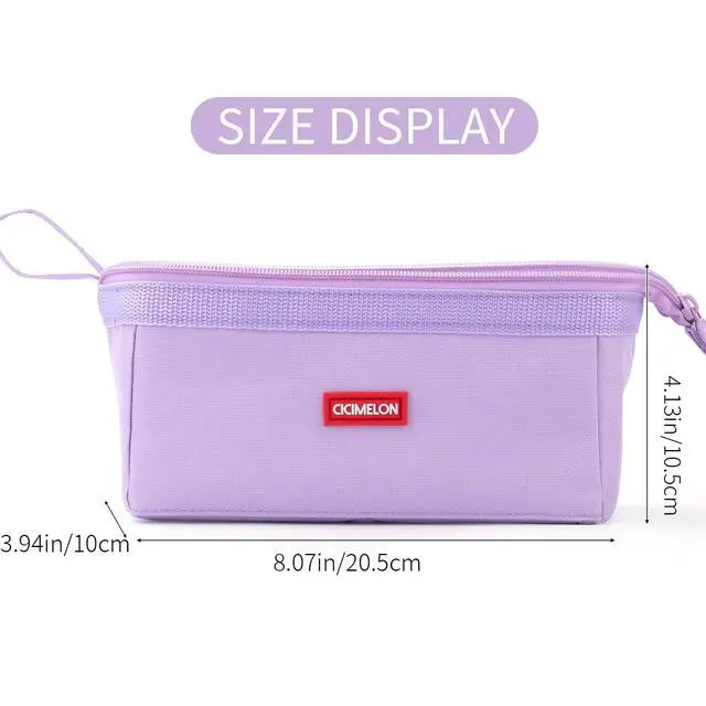 Alt view image 6 of 7 - Pencil Case Large Capacity Pouch Pen Bag for School Teen Girl Boy Men Women (Purple)