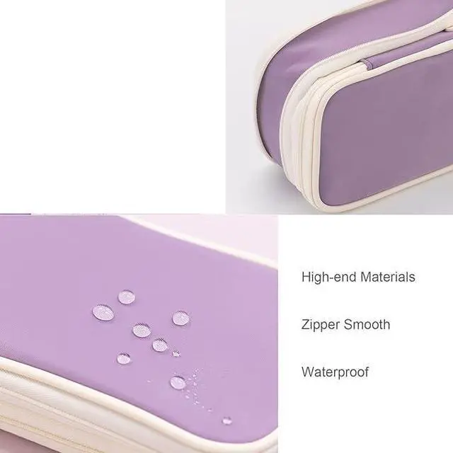 Alt view image 7 of 7 - Large Storage Pencil Case Pen Bag with Zipper Big Capacity Pouch Organizer for Office Travel Holder Box