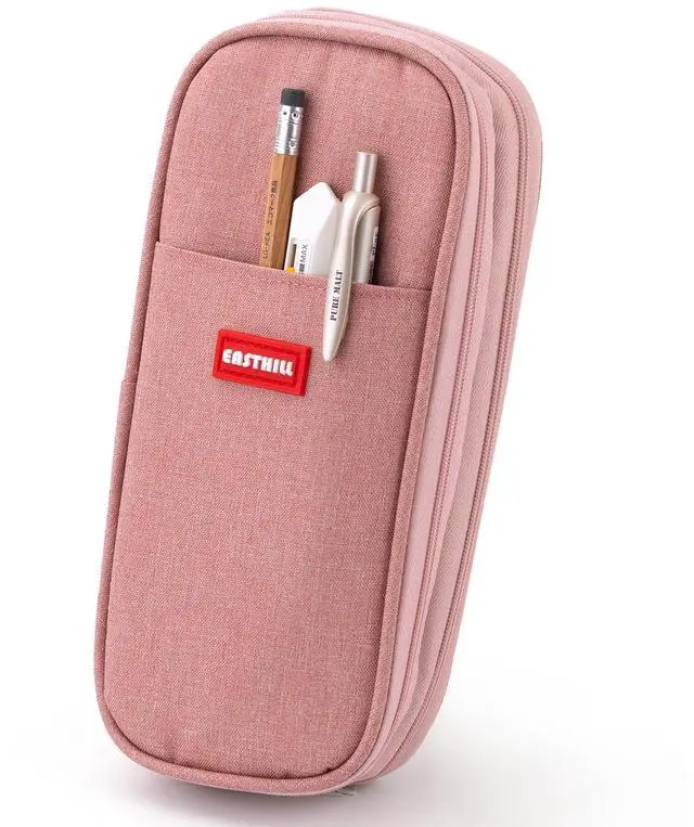 Main image of Big Capacity Pencil Case Large Pencil Pouch Stationery Pen Bag for Teen Girls-Deep Pink