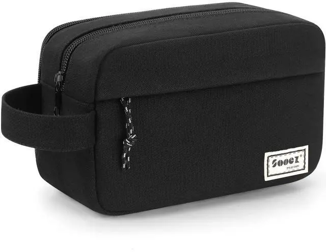 Main image of Big Capacity Pencil Case, Upgraded Canvas Pencil Pouch Large Pencil Bag Organizer, Separate Compartments Easy Grip Handle, Aesthetic Supply for School Teens Adults, Black Pen Case