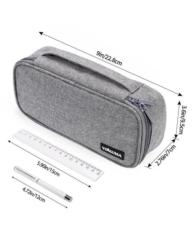 Alt view image 3 of 6 - Pencil Case for Boys Big Capacity Pencil Pouch Bag Box School,Grey