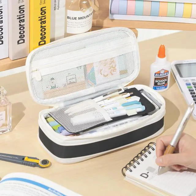 Alt view image 6 of 6 - Big Capacity Pencil Case Large Pencil Pouch Stationery Pen Bag for Teen Girls-Black