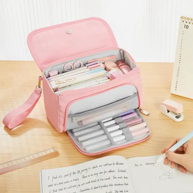 Alt view image 6 of 7 - Super Large Pencil Case, Big Capacity Pencil Bag with 3 Compartments