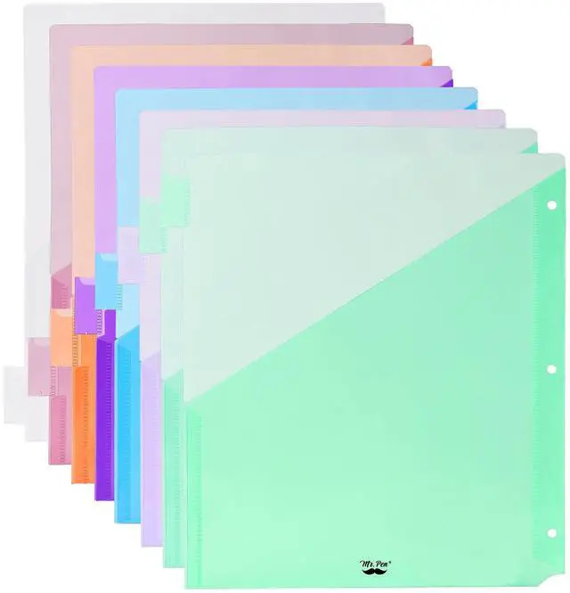 Main image of Binder Dividers with Pockets and Tabs, 8 Pack