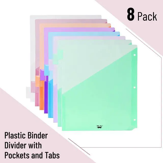 Alt view image 2 of 7 - Binder Dividers with Pockets and Tabs, 8 Pack