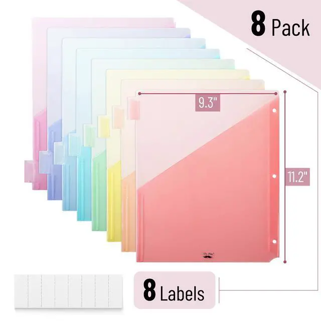 Alt view image 2 of 7 - Binder Dividers with Pockets and Tabs, 8 Pack