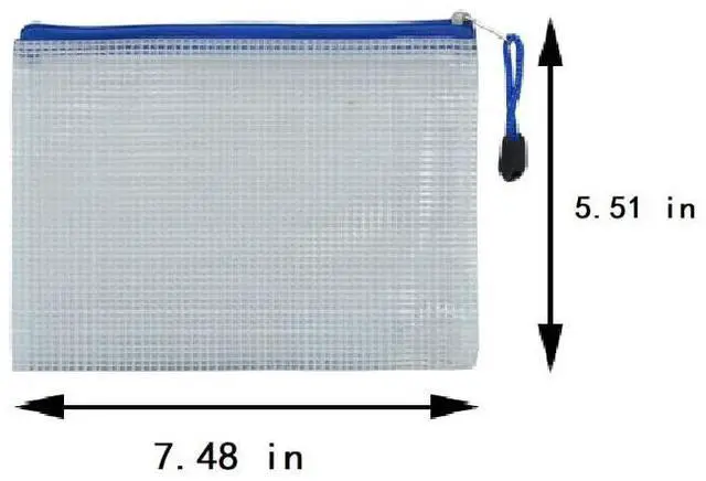 Alt view image 2 of 6 - 2 PCS Mesh Zipper Pouch Bags, Plastic Water-Resistant File Bags, for Office, School, Board Game, Puzzles, Travel Accessories, and Home Organization (Blue, 7.48 x 5.51 in)