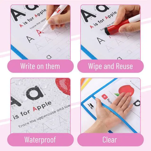 Alt view image 5 of 6 - Reusable Dry Erase Pocket Sleeves, 10" x 14", 6 Pack, Colorful