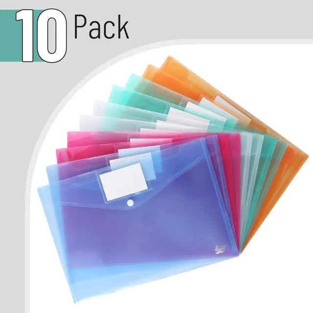 Alt view image 2 of 7 - Plastic Envelopes, 10 Pack, A4, Letter Size