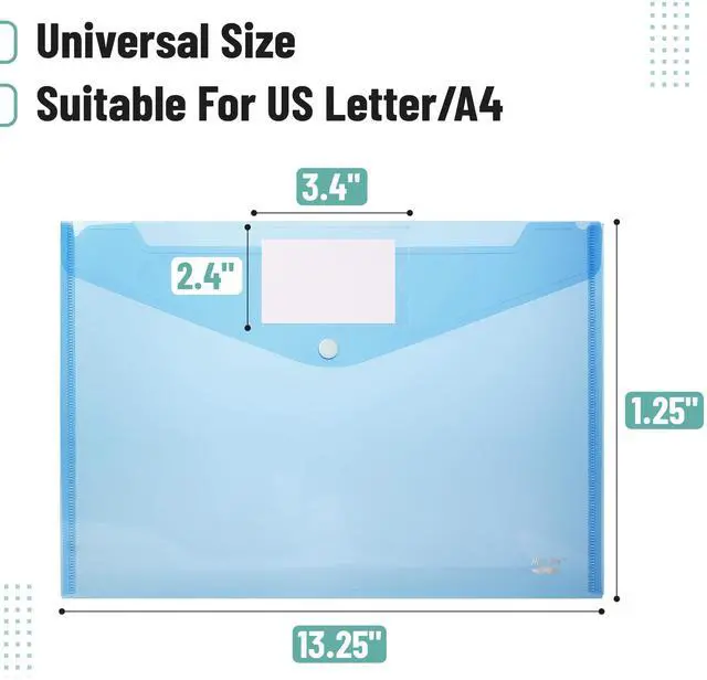 Alt view image 3 of 7 - Plastic Envelopes, 10 Pack, A4, Letter Size