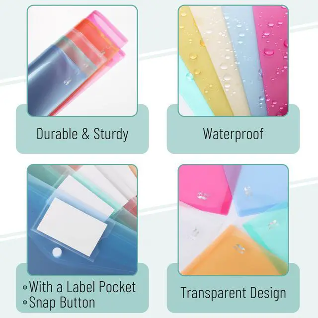 Alt view image 4 of 7 - Plastic Envelopes, 10 Pack, A4, Letter Size