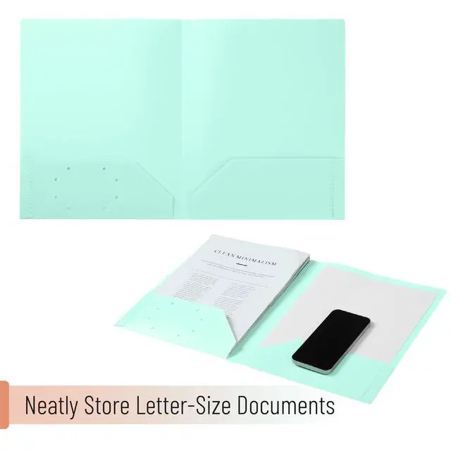 Alt view image 7 of 7 - Plastic Folders with Pockets, 15 pcs | Aesthetic File Folder with Business Card Slot, 2-Pocket Folder, Back to School, Office, Filing Supplies
