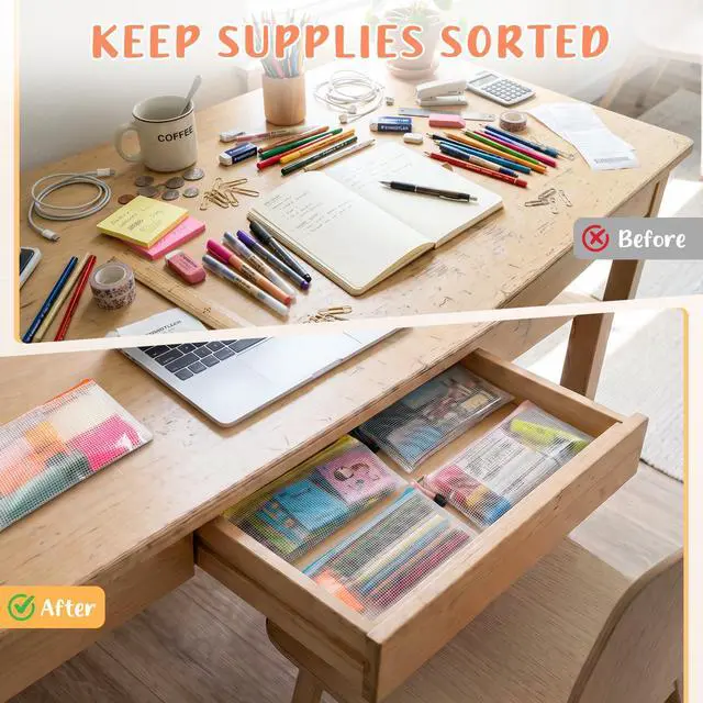 Alt view image 2 of 5 - 24 Pack Pencil Pouches, A6 Waterproof PVC Pencil Bags, 12 Colors Mesh Zipper Pouches for School Supplies, Classroom Organisation, Office Documents & Travel Storage
