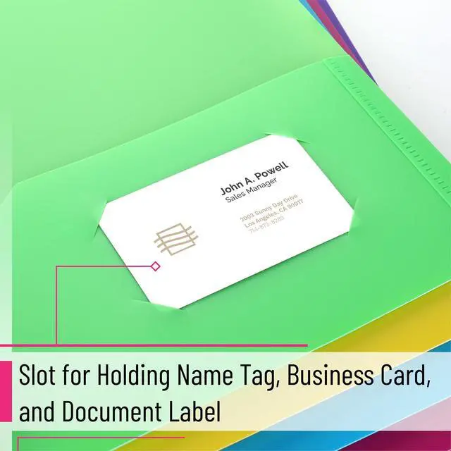 Alt view image 5 of 7 - Plastic Folders with Pockets and Prongs, 15 Pack, Letter Size