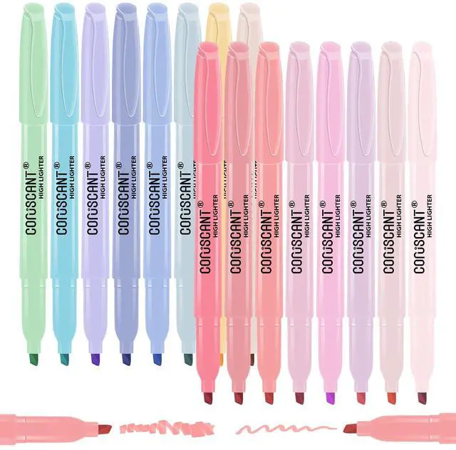 Main image of Pastel Highlighters Set, Assorted Colors Chisel Tip Cute Bible Highlighters, No Bleed Dry Quickly, for Journal Bible Study, Perfect for thin paper, School Office Supplies, 16 Pack