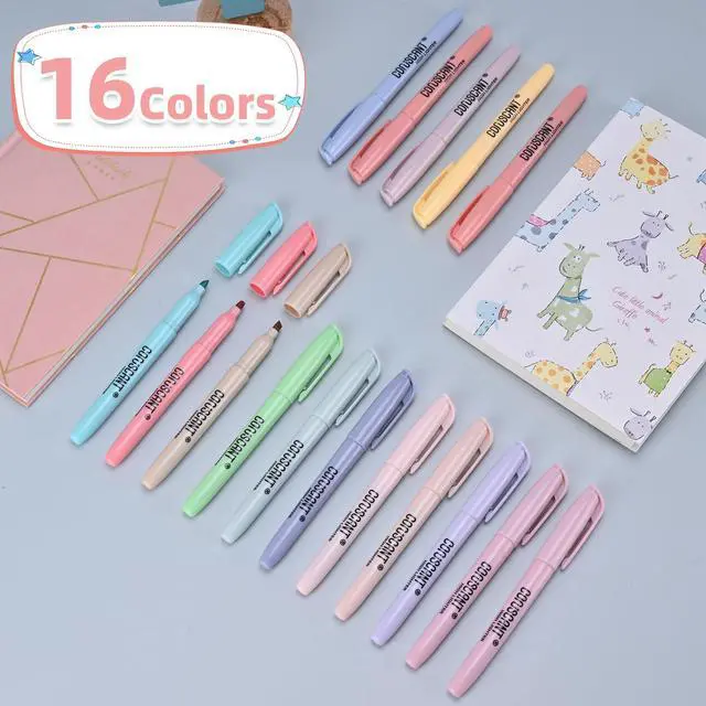 Alt view image 3 of 7 - Pastel Highlighters Set, Assorted Colors Chisel Tip Cute Bible Highlighters, No Bleed Dry Quickly, for Journal Bible Study, Perfect for thin paper, School Office Supplies, 16 Pack