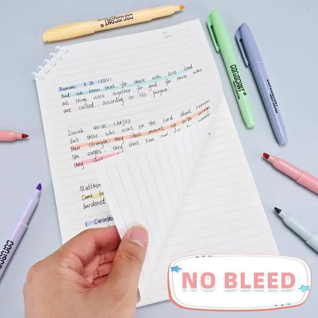 Alt view image 5 of 7 - Pastel Highlighters Set, Assorted Colors Chisel Tip Cute Bible Highlighters, No Bleed Dry Quickly, for Journal Bible Study, Perfect for thin paper, School Office Supplies, 16 Pack