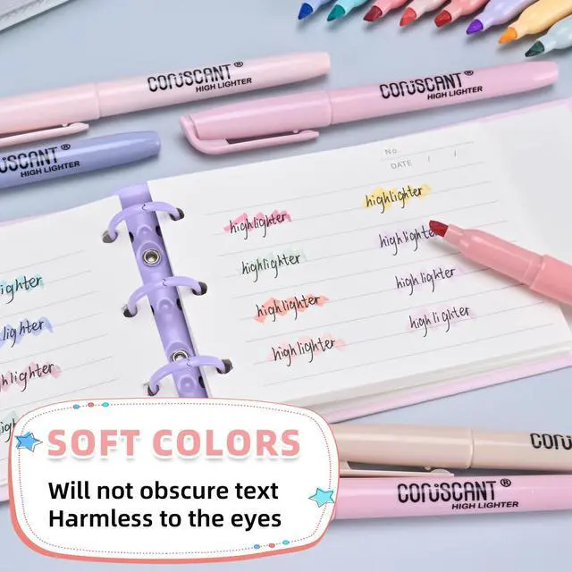 Alt view image 4 of 7 - Pastel Highlighters Set, Assorted Colors Chisel Tip Cute Bible Highlighters, No Bleed Dry Quickly, for Journal Bible Study, Perfect for thin paper, School Office Supplies, 16 Pack