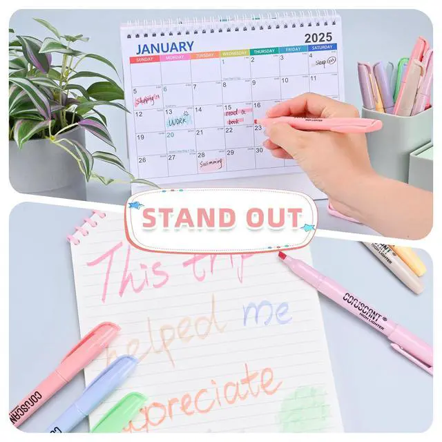 Alt view image 7 of 7 - Pastel Highlighters Set, Assorted Colors Chisel Tip Cute Bible Highlighters, No Bleed Dry Quickly, for Journal Bible Study, Perfect for thin paper, School Office Supplies, 16 Pack