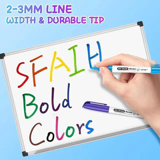 Alt view image 3 of 7 - Fine Tip Dry Erase Markers, 12 Colors, 24 Pack, 1-2mm Line, Low Odor