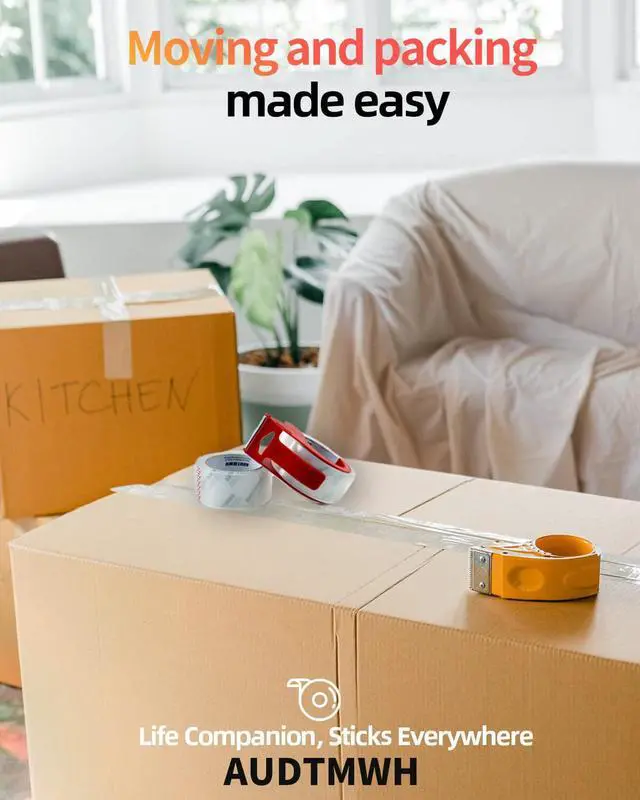Alt view image 6 of 7 - Packing Tape with Dispenser, 1.88" x 48 Yds, 2 Rolls w/1 Dispenser