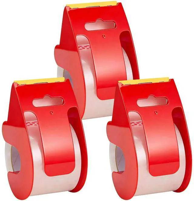 Main image of Silent Heavy Duty Packing Tape with Dispenser, Clear, 3 Pack