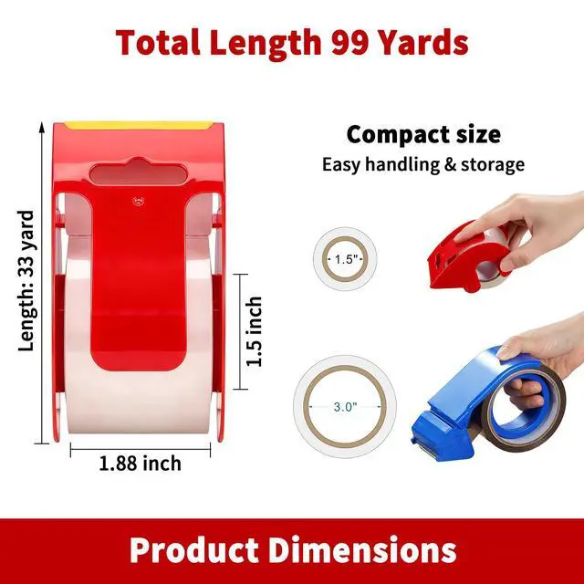 Alt view image 2 of 7 - Silent Heavy Duty Packing Tape with Dispenser, Clear, 3 Pack