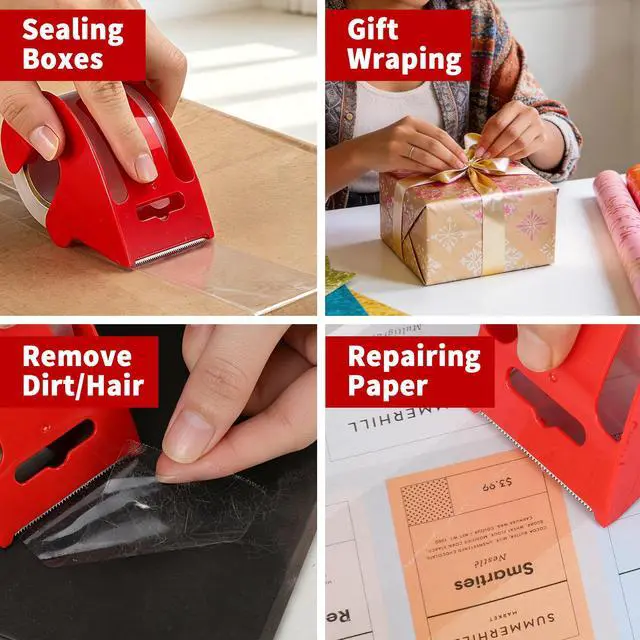 Alt view image 7 of 7 - Silent Heavy Duty Packing Tape with Dispenser, Clear, 3 Pack