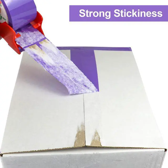 Alt view image 4 of 7 - 3 Rolls Purple Heavy Duty Packing Tape with red Dispenser, Packaging Tape 1.88 Inches x 55Yards, 2.5mil Industrial Shipping Tape for Moving Shipping, Office & Storage