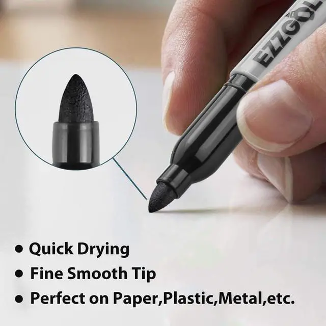 Alt view image 5 of 6 - Permanent Markers Bulk, Pack of 72, 12 Assorted Colors, Fine Point