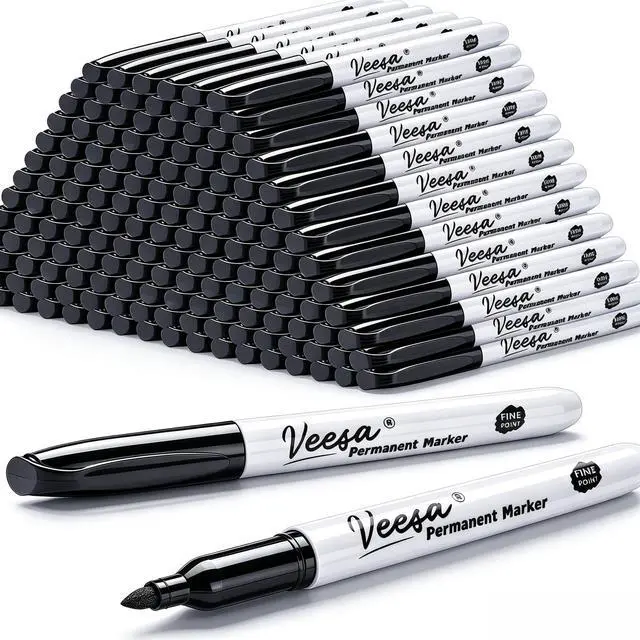 Main image of Permanent Markers Black Bulk for Logisitcs, Fine Point, 100 Pack