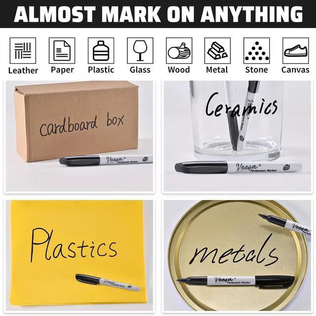 Alt view image 4 of 7 - Permanent Markers Black Bulk for Logisitcs, Fine Point, 100 Pack