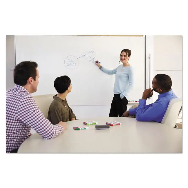 Alt view image 3 of 7 - Low Odor Dry Erase Markers, Chisel Tip, Basic Assorted, 4 pk