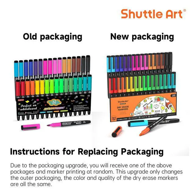 Alt view image 2 of 7 - Dry Erase Markers, 32 Pack 16 Colors Magnetic Whiteboard Markers with Erase, Fine Point Dry Erase Markers Perfect For Writing on Whiteboards,Mirrors for School Office Home
