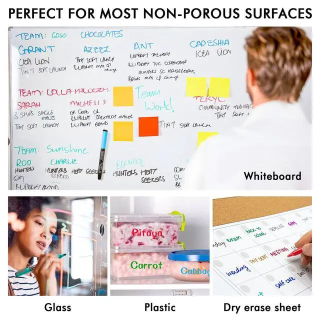 Alt view image 5 of 7 - Dry Erase Markers, 32 Pack 16 Colors Magnetic Whiteboard Markers with Erase, Fine Point Dry Erase Markers Perfect For Writing on Whiteboards,Mirrors for School Office Home