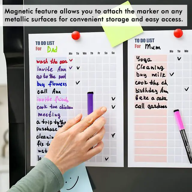 Alt view image 7 of 7 - Dry Erase Markers, 32 Pack 16 Colors Magnetic Whiteboard Markers with Erase, Fine Point Dry Erase Markers Perfect For Writing on Whiteboards,Mirrors for School Office Home