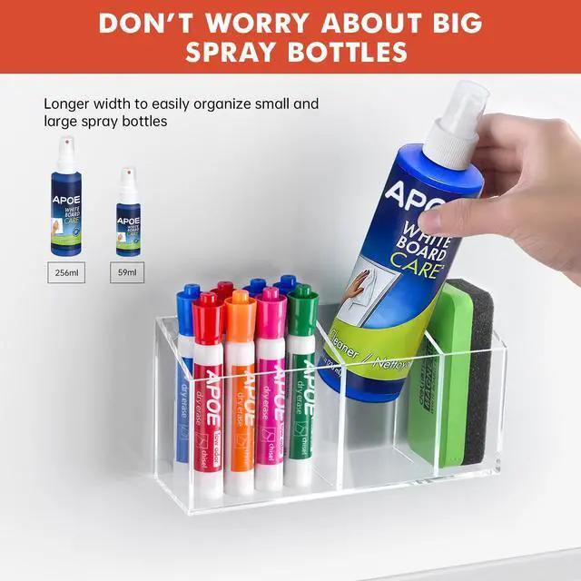 Alt view image 3 of 7 - Magnetic Dry Erase Marker Holder for Whiteboard, Fridge, Classroom