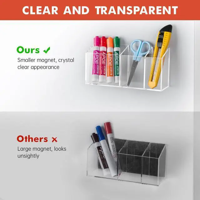 Alt view image 4 of 7 - Magnetic Dry Erase Marker Holder for Whiteboard, Fridge, Classroom