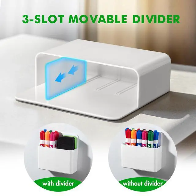 Alt view image 3 of 7 - 2 Pack Magnetic Pen Holder Cup for Whiteboard, Classroom Supplies