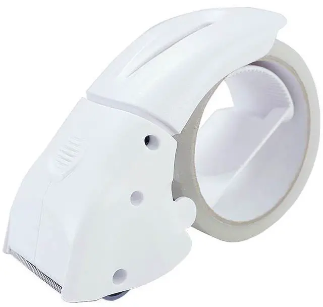 Main image of EVO Packing Tape Dispenser, White, 2 Inch Wide Ergonomic Tape Gun for Packing Boxes, Shipping Moving Mailing Box Sealing Carton Packaging, Lightweight Hand-held Heavy Duty Tape Cutter